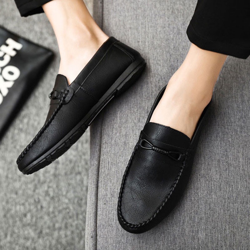 Lavina Carpio Giày Lười Da Đế Mềm Thoáng Khí Phong Cách Hàn Quốc Cho Nam