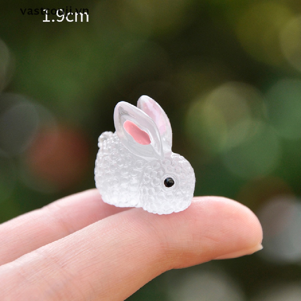 1 Mô Hình Thỏ VASTJI Mini Bằng Nhựa Phát Quang Trang Trí Tiểu Cảnh