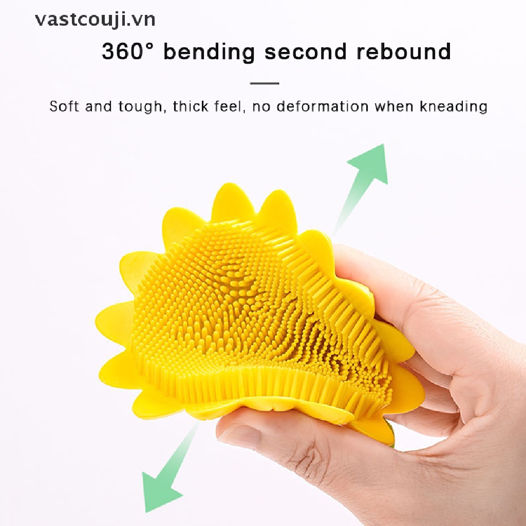 Bàn Chải Gội Đầu Mát Xa Bằng Silicon Mềm Hình Hoa Hướng Dương Cho Bé