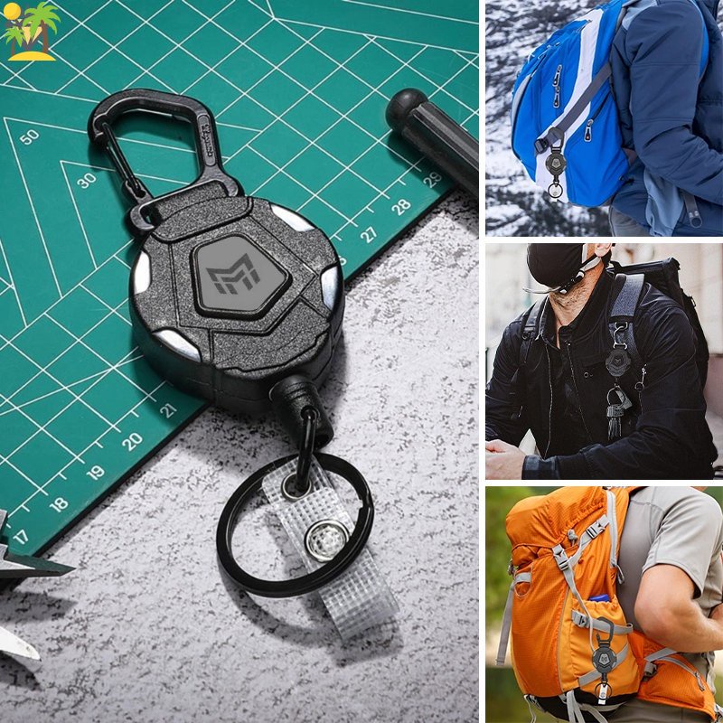 Móc Chìa Khóa Bằng Thép Cuộn Dây CR1 Có Thể Thu Gọn