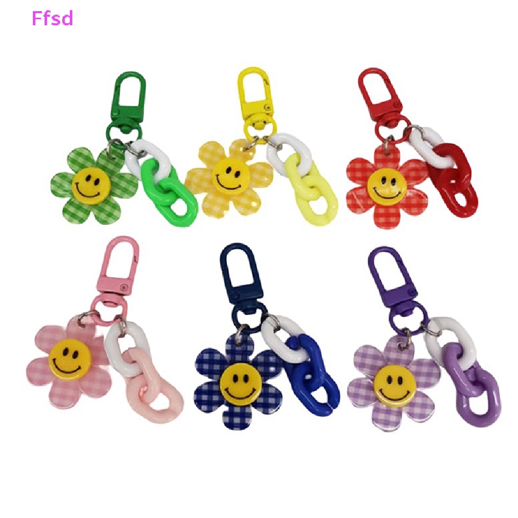 {Ffsd} Móc Khóa Ba Lô / Móc Khóa Mặt Cười / Bông Hoa Nhiều Màu Sắc Dễ Thương Làm Quà