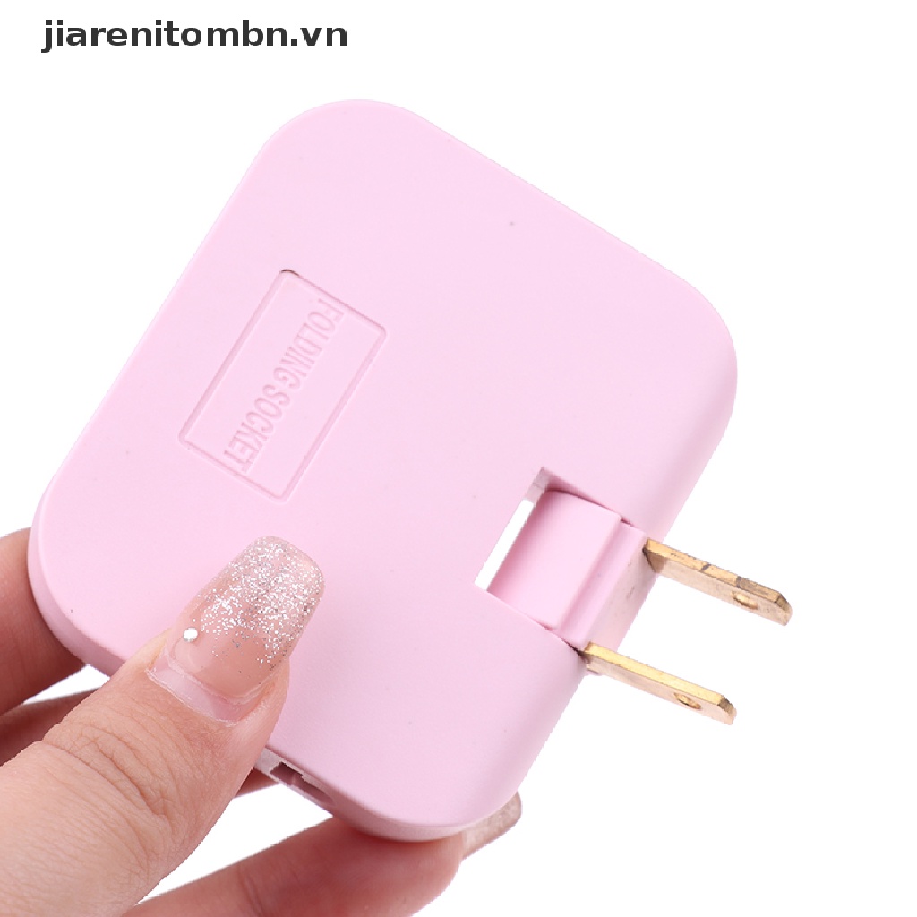Jiarenitombn 3 In 1 EU Extension Plug 180 Degree Rotation Charging Converter Socket vn