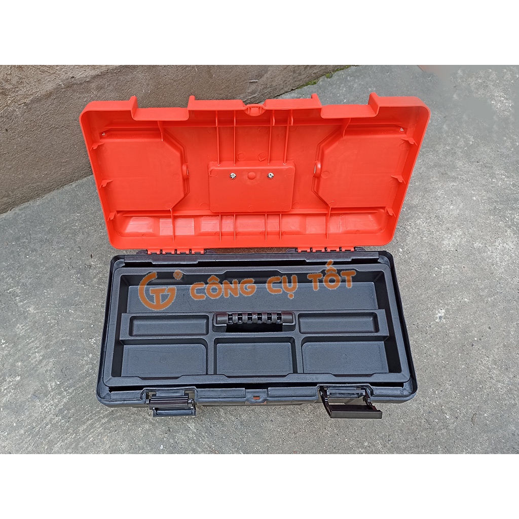 Thùng đồ nghề nhựa cam 19inch  20x22x40cm máy Thái Bảo