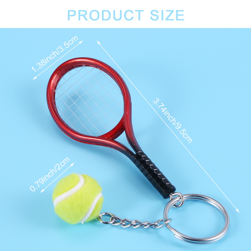 Set 6 Móc Khóa Hình Vợt Tennis Mini Dễ Thương