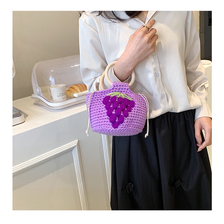 Túi Xách Đan Len Họa Tiết Hoa Tulip Mẫu Mới 2023 Thời Trang Mùa Hè Cho Nữ