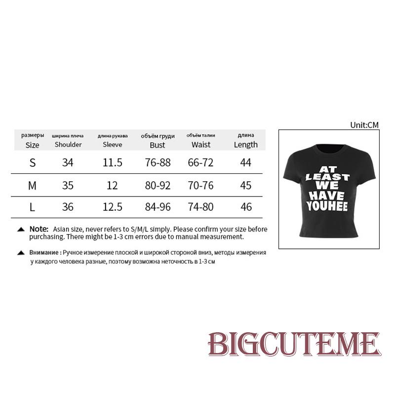 Áo Thun Nữ Ngắn Tay Cổ Tròn In Chữ Phong Cách Đường Phố