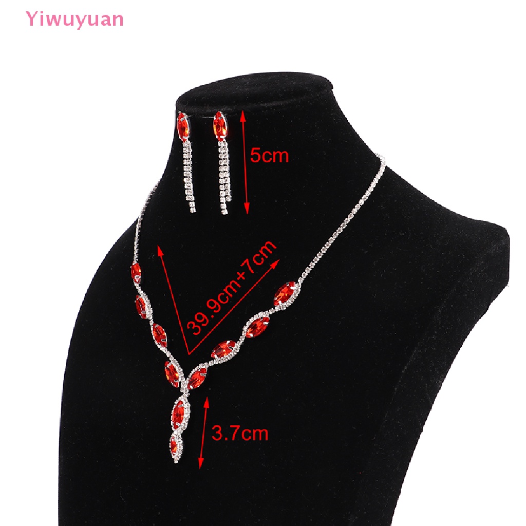 Bộ Vòng cổ + Bông Tai Thời Trang Đính Pha Lê Hình Hoa Cho Nữ