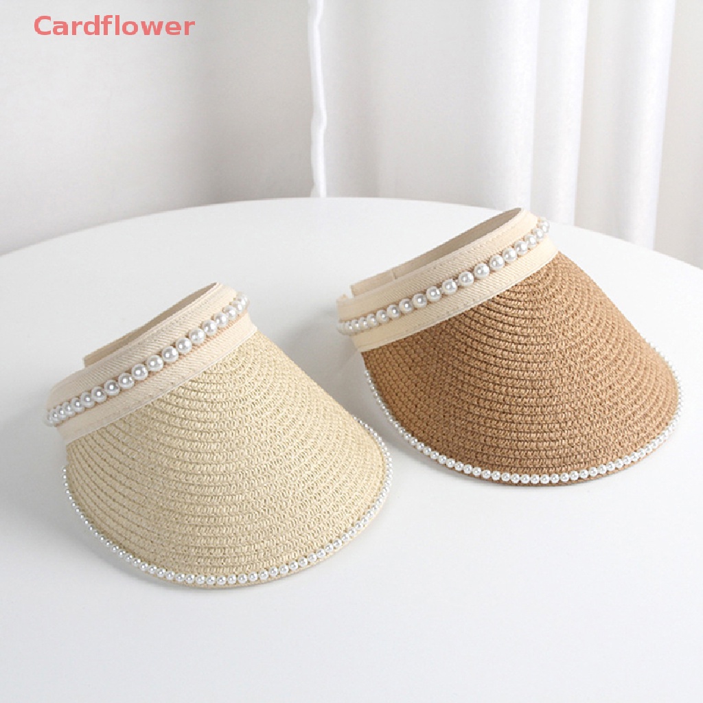 Mũ Lưỡi Trai Hở Chóp Đính Ngọc Trai Thời Trang Đi Biển Mùa Hè Mới Cho Nữ