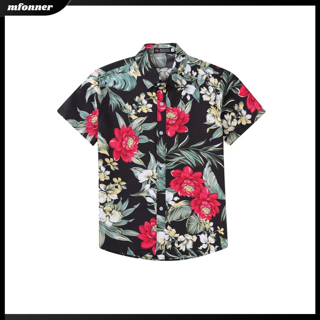 Áo Sơ Mi Ngắn Tay In Hoa Thời Trang Mùa Hè Giản Dị Dành Cho Nữ Và Nam