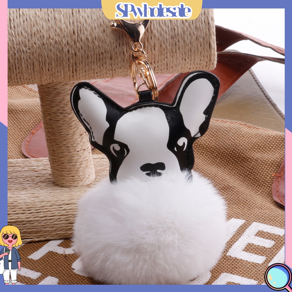 <SPwholesale> Móc Khóa Chó Bull Pháp Nhồi Bông Mềm Mại Đáng Yêu