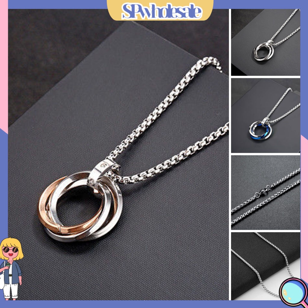 <SPwholesale> Vòng cổ Mặt Chữ O Đính Đá Thời Trang Cho Nam