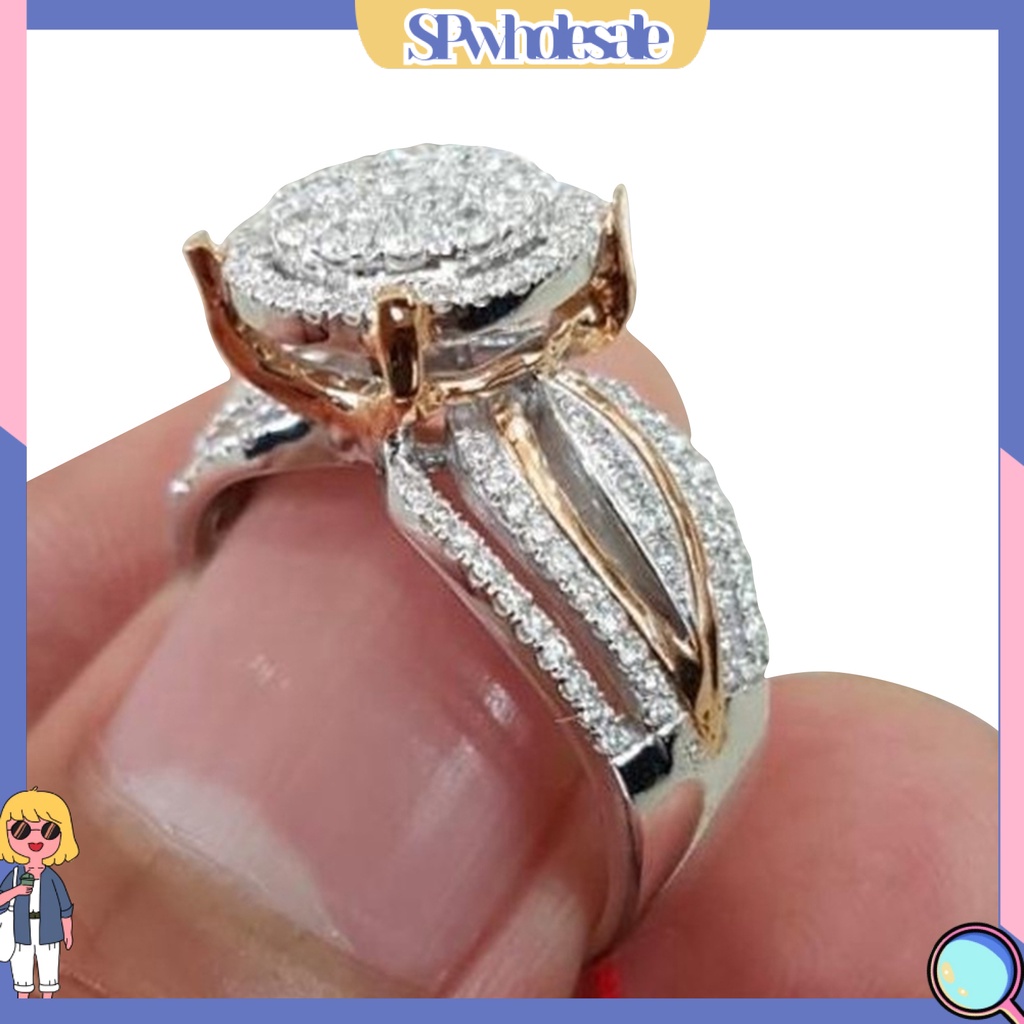 <SPwholesale> Nhẫn Dát Đá Nhiều Lớp Nhẹ Không Phai Màu Cho Nữ Sinh Nhật Đám Cưới