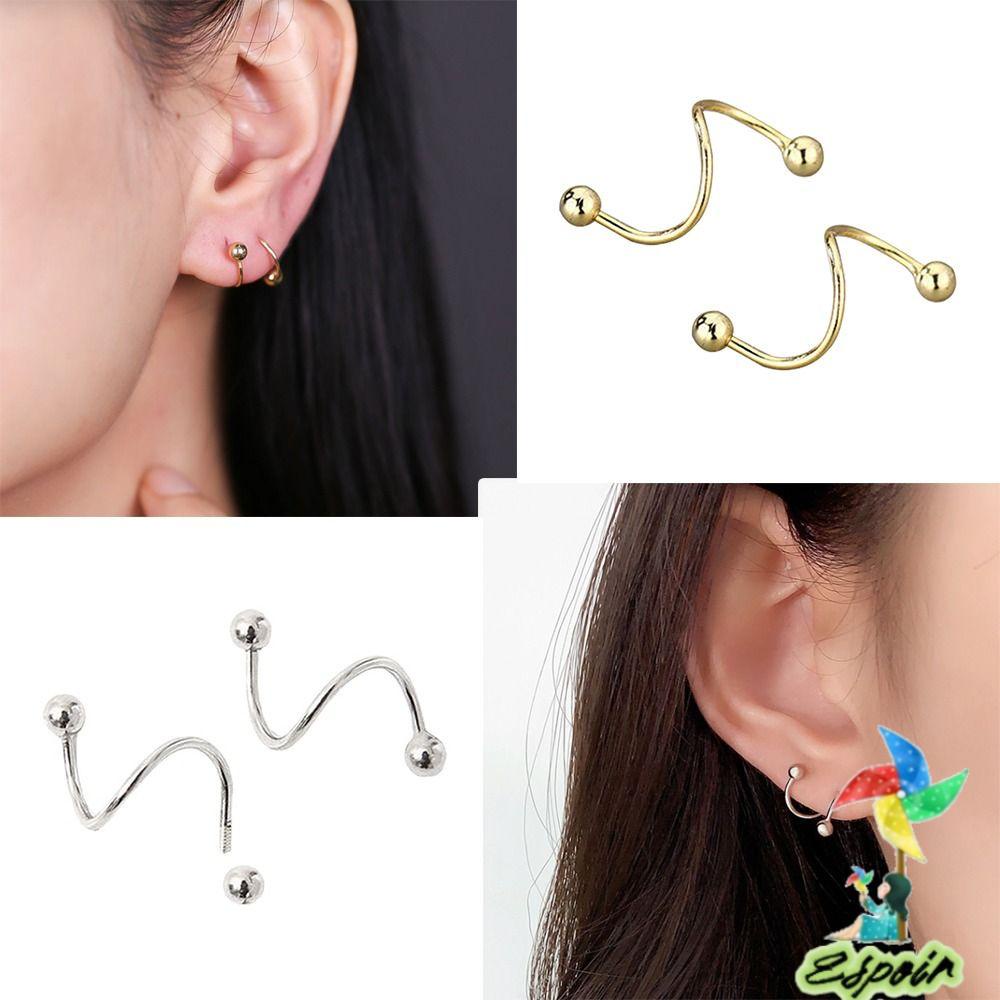 Bộ 5 Đôi Khuyên Tai / Nhẫn / Môi Hình Xoắn Ốc Độc Đáo