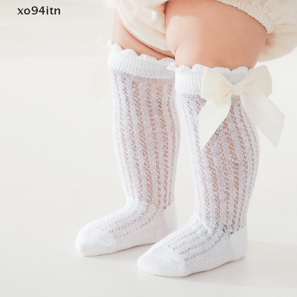 Đôi Tất Cotton Mềm Mại Đính Nơ Thời Trang Mùa Hè Cho Bé Gái