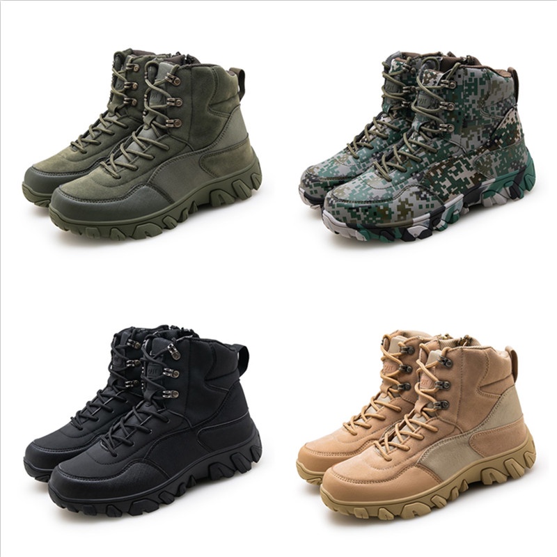 Giày Bốt Cao Su Đế Dày Siêu Nhẹ Chống Trượt Chống Thấm Nước Size 39-47 Phong Cách Quân Đội Cho Nam