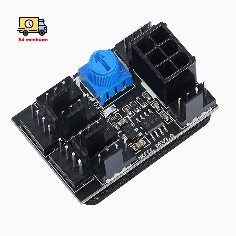 Bộ Chuyển Đổi Quạt Tản Nhiệt 3-Pin 4-Pin PWM PC Hub 8 Chiều 12V Với Cổng Nguồn 6-Pin