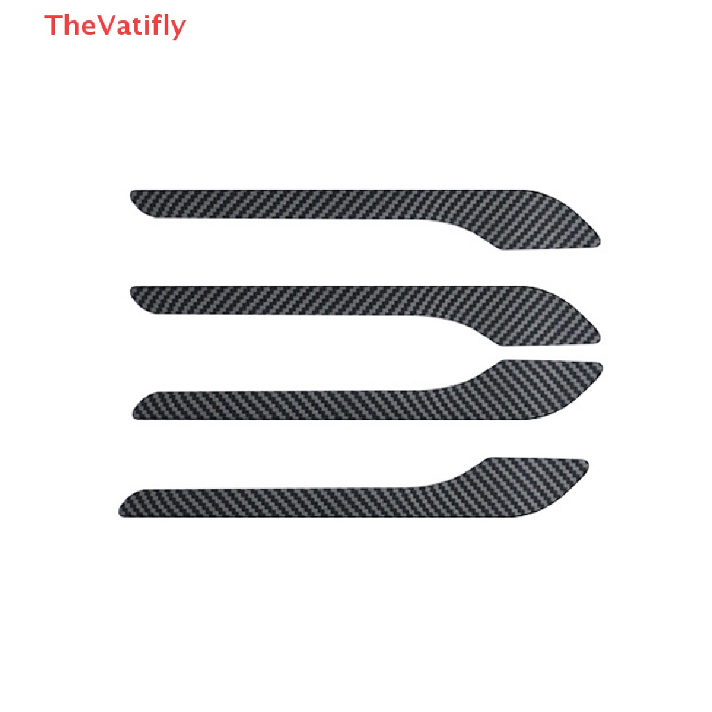 Set 4 Miếng Dán Tay Nắm Cửa Xe Hơi Tesla Model 3 2023 Bằng Sợi Carbon ABS
