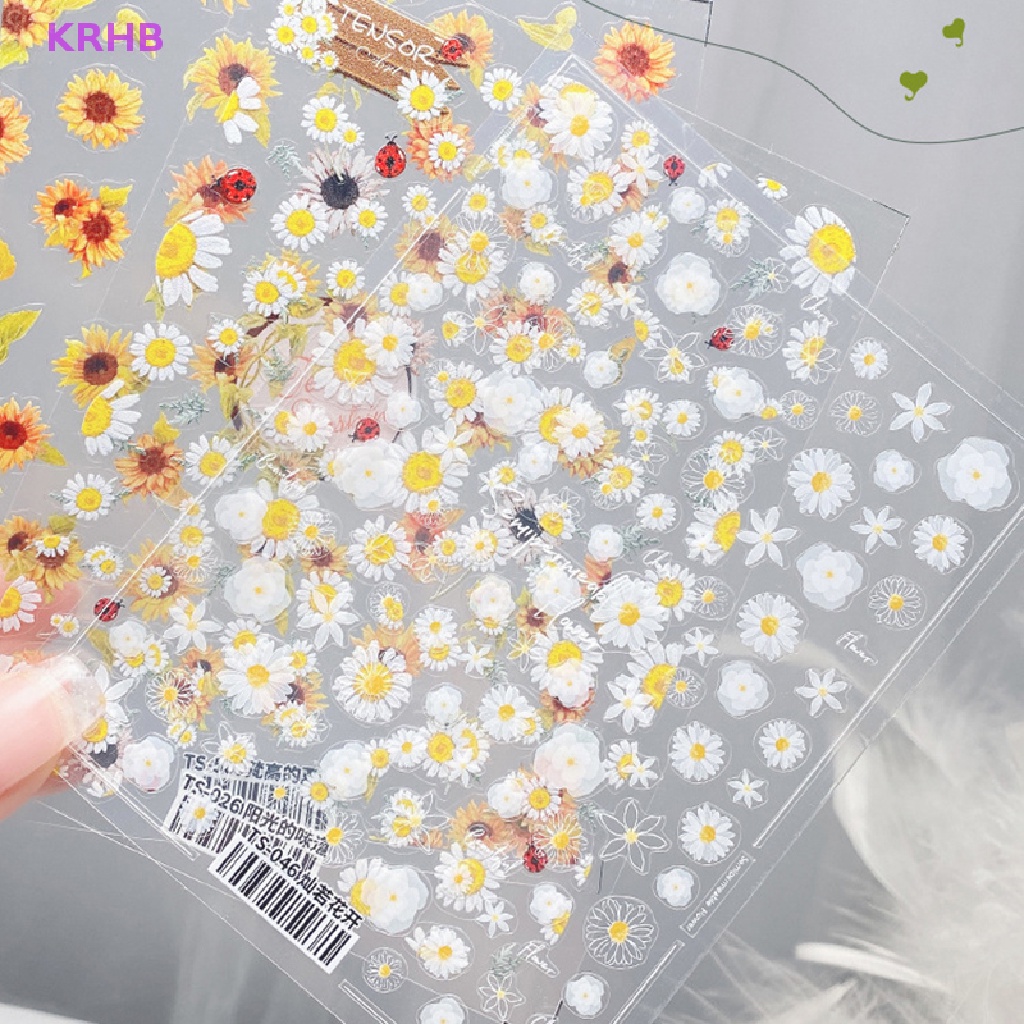 1 Tờ Nhãn Dán Trang Trí Móng Tay Họa Tiết Hoa Hướng Dương Mới