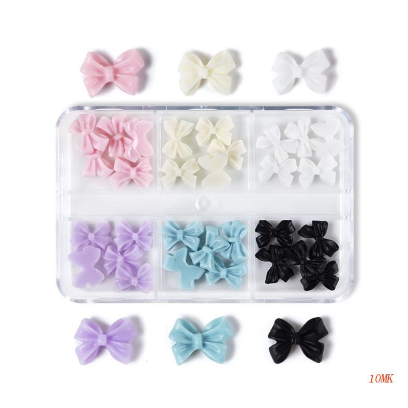 Phụ Kiện Trang Trí Móng Tay Hình Nơ 3D Nhiều Màu Xinh Xắn
