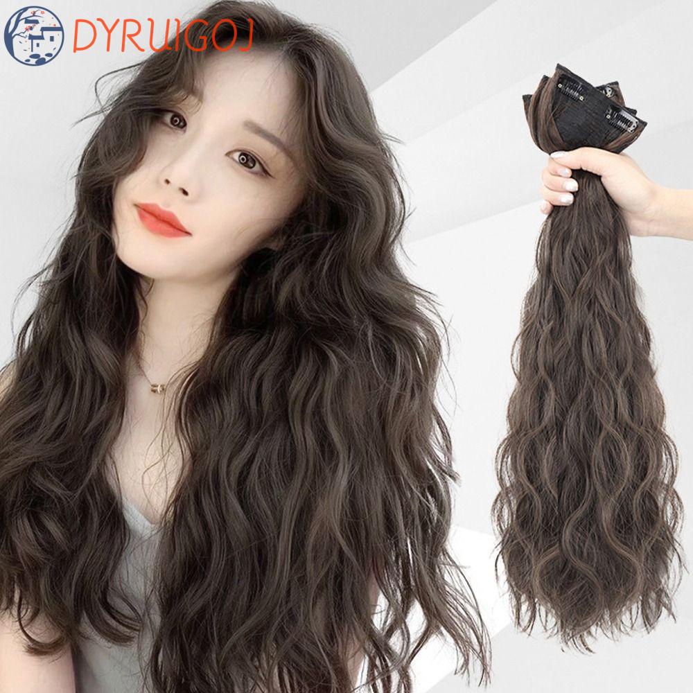 Bộ 3 Tóc Giả Dài Vô Hình Bằng Sợi Tổng Hợp Mềm Mại Kháng Nhiệt Dễ Phối Đồ