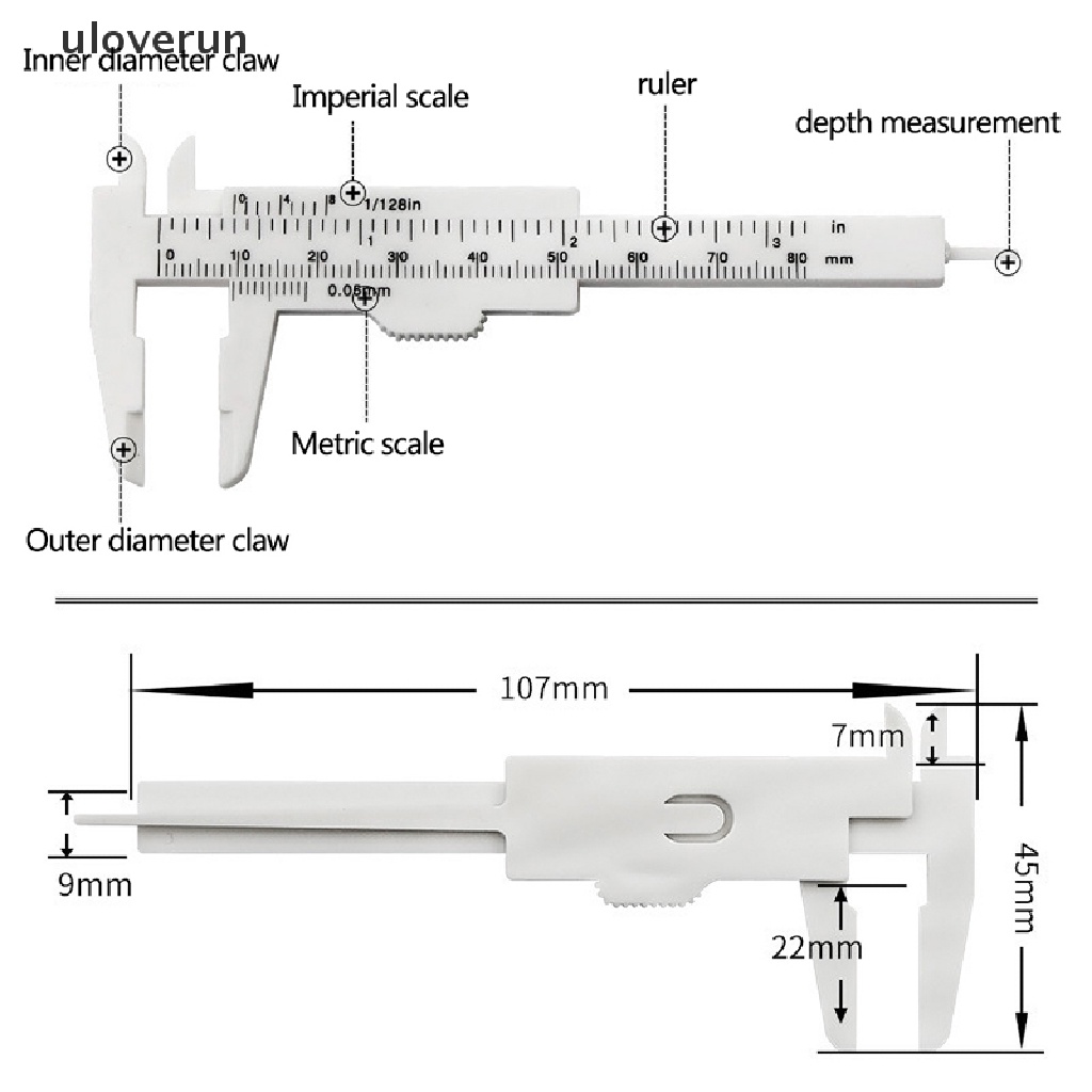 1 Thước Đo Lông Mày Mini 0-80MM Bằng Nhựa Tiện Dụng