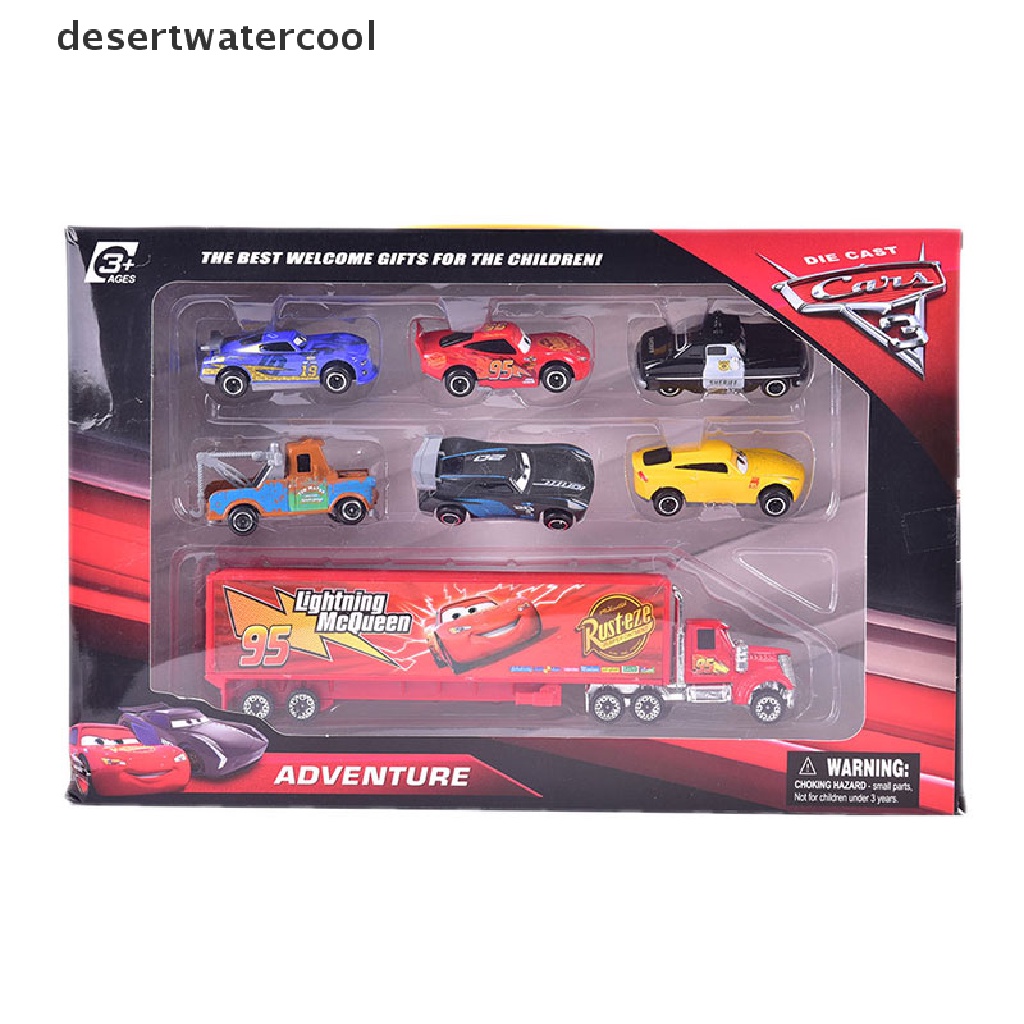 Set 7 Mô Hình Xe Tải Đồ Chơi Lightning McQueen Jackson Storm Mack Uncle