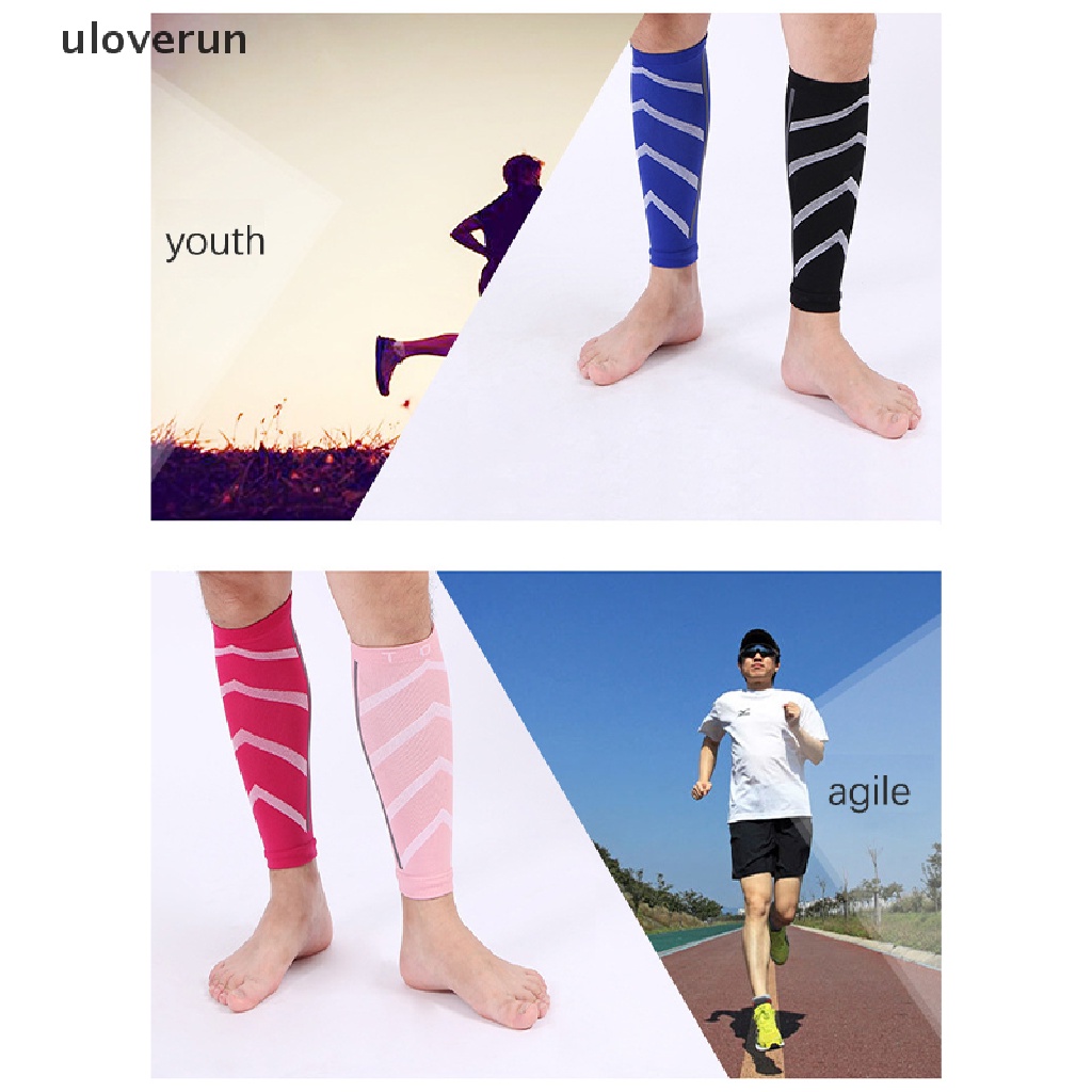 Uloverun Tất Ống Chân Thể Thao Bằng Nylon Mỏng Dạ Quang Hỗ Trợ Bắp Chân Chạy Bộ Ban Đêm vn