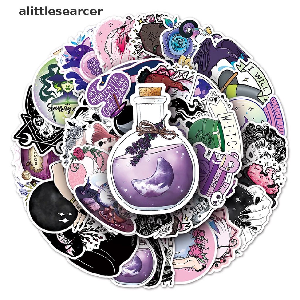 Er 50 Nhãn Dán Trang Trí Hành Lý / Ván Trượt / Laptop / Va Li Hình Phù Thủy Vẽ Graffiti Astroy Goth Dễ Thương DIY n