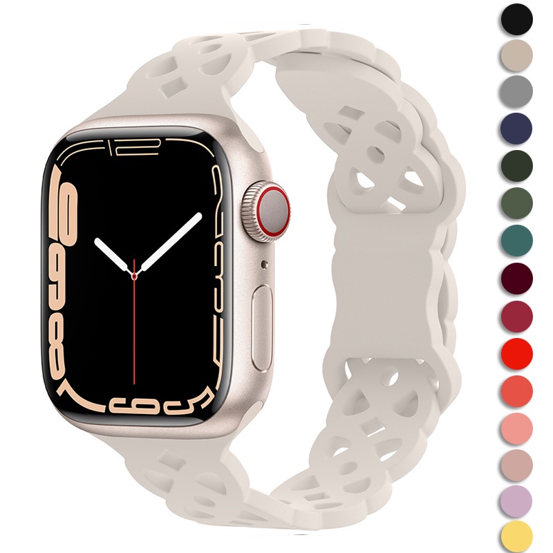 Dây Đeo Đồng Hồ Bằng Silicone Cho Apple watch 49mm 44mm 40mm 45mm 41mm 42mm 38mm 44mm iWatch serie 8 Ultra 5 4 3 6 SE 7