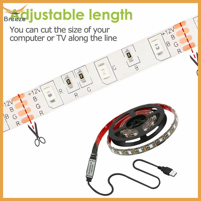 Dây Đèn Led Usb 5050 Rgb Nhiều Màu Chống Nước Kèm Điều Khiển Từ Xa