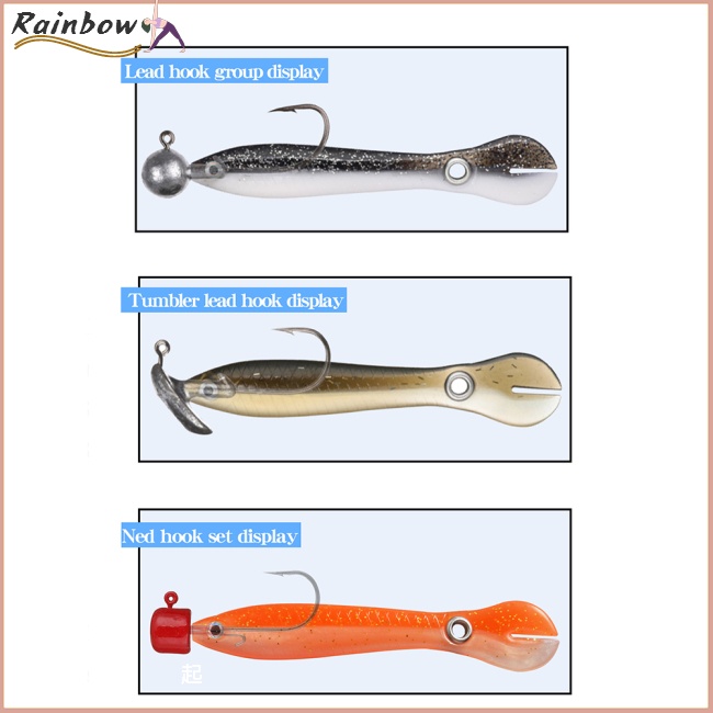 Set 5 Mồi Câu Cá Giả Bằng Cao Su Mềm Nhiều Màu Sắc