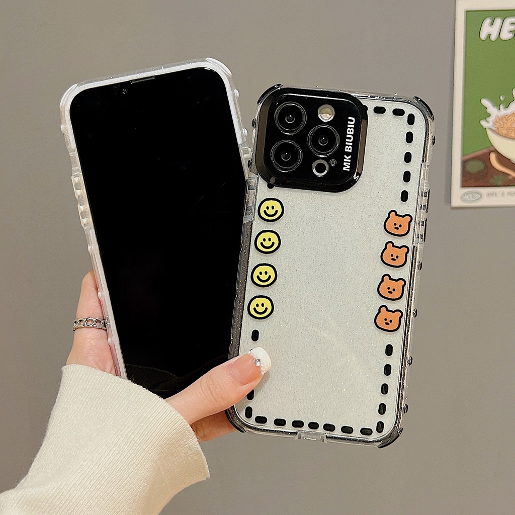 Ốp Điện Thoại TPU Dẻo Trong Suốt Họa Tiết Hoạt Hình Lấp Lánh Chống Sốc Cho iphone 14 13 11 12 Pro Max