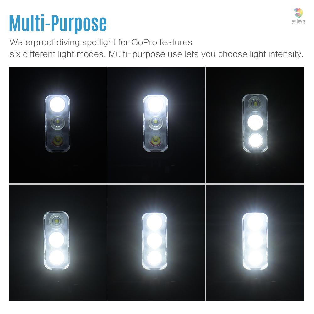 Đèn LED Lặn Biển / Quay Video 5500-6000K 30m Micro USB Góc Rộng 7 6 5 4 33 +