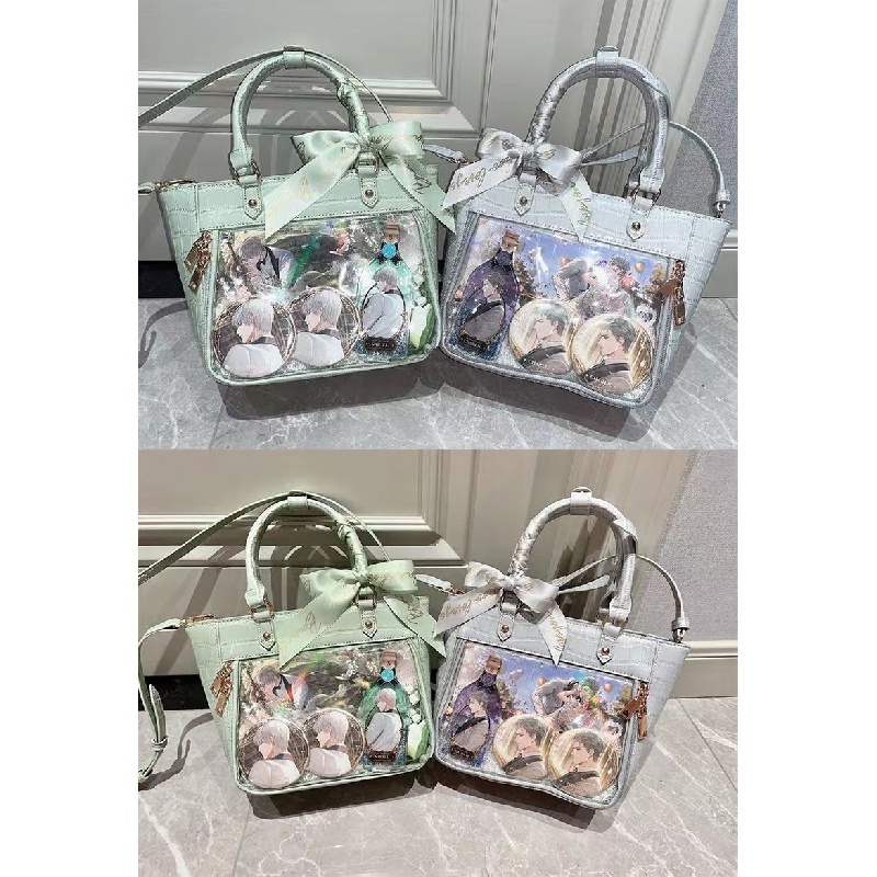 Túi Xách Đeo Vai Họa Tiết Da Cá Sấu Phối Ruy Băng Thanh Lịch