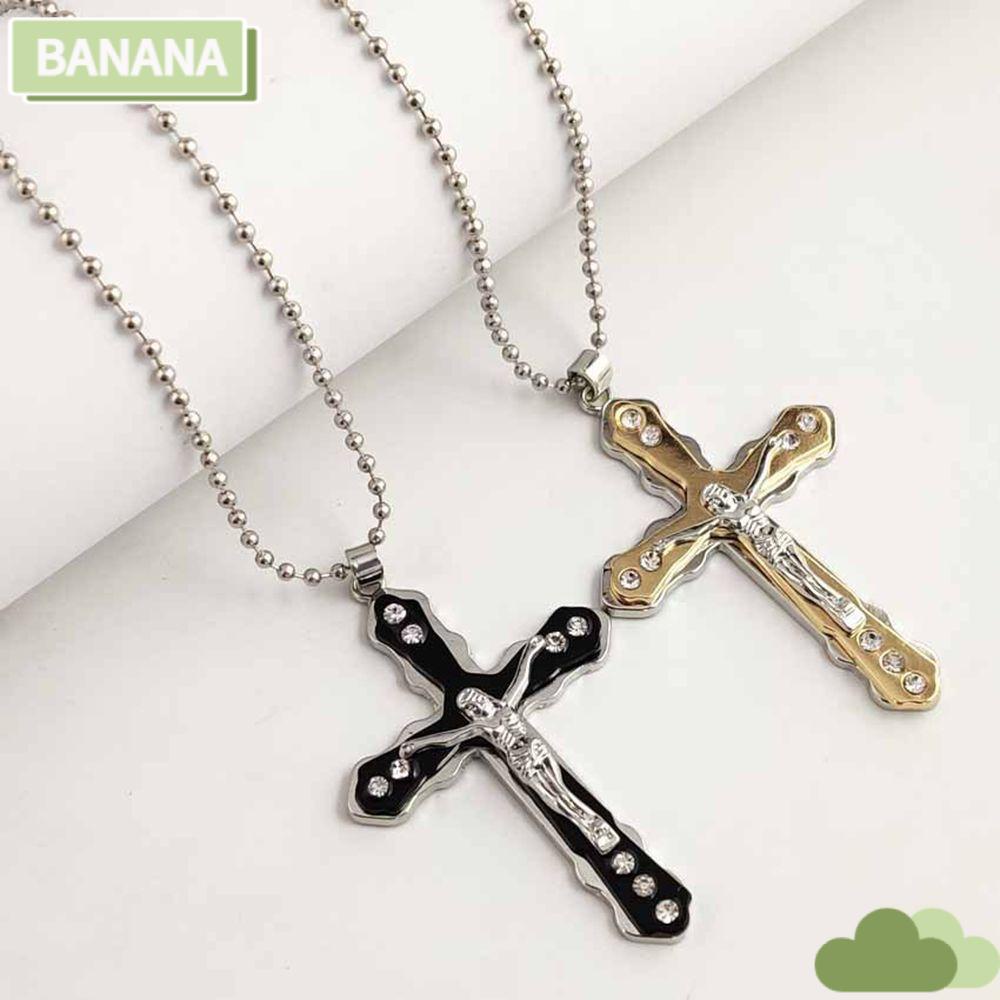 Vòng cổ Mặt Chữ Thập BANANA1 Cá Tính Cho Nam Nữ|Vòng Tay Màu Sắc Retro Christian Thời Trang