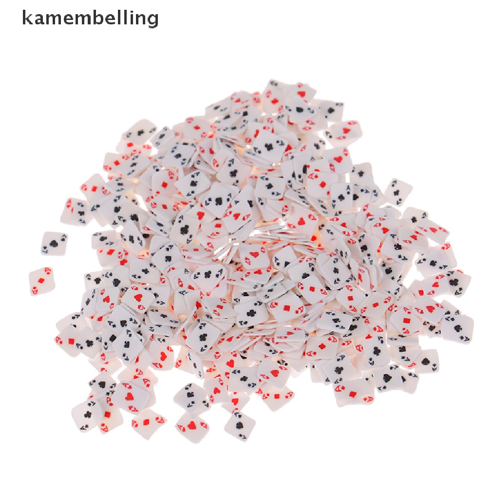 Túi 10g Hạt Đất Sét Polymer Thiết Kế Hình Lá Bài Poker 3D Trang Trí Móng Tay Nghệ Thuật