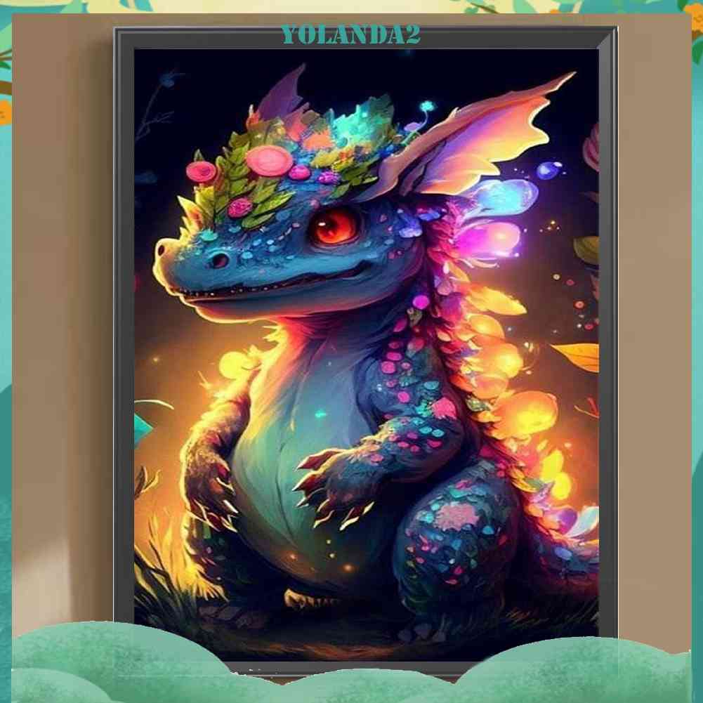 Tranh Đính Đá Kim Cương Toàn Bộ 5D DIY Hình Vẽ Khủng Long