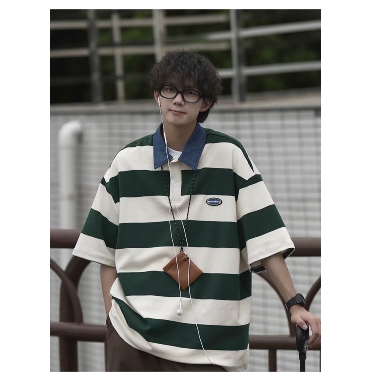 Áo polo Họa Tiết Sọc Ngang Thời Trang Dành Cho Nam