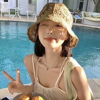 Mũ cói đan thủ công thoáng khí chống nắng thời trang cho nữ