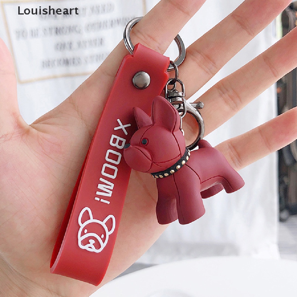 Louisheart Móc Khóa Da Hình Chú Chó Bull Phong Cách Punk Pháp Thời Trang Cho Nam / Nữ TFG