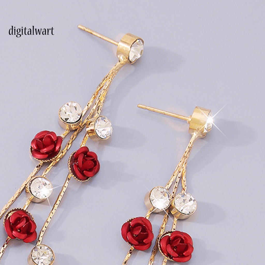 Kỹ Thuật Số| 1 Bộ Vòng cổ Và Bông Tai Dáng Dài Đính Đá Màu Sắc Tương Phản Dành Cho Nữ