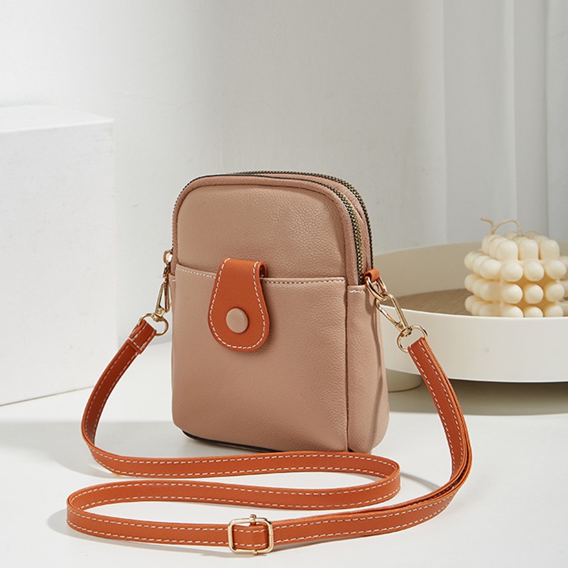 Túi Đeo Vai Đựng Điện Thoại mini Màu Tương Phản Phong Cách retro Dễ Phối Đồ Cho Nữ