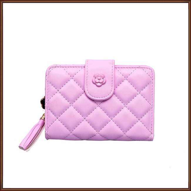 Ví Da Pu Đựng Thẻ Đa Năng Có Khóa Kéo Đính Tua Rua Thời Trang Cho Nữ Giá Đỡ