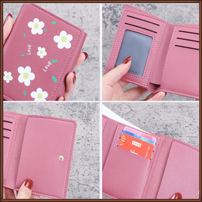 Ví Da Gập 3 In Họa Tiết Nhiều Màu Sắc Thời Trang Thoải Mái Cho Nữ