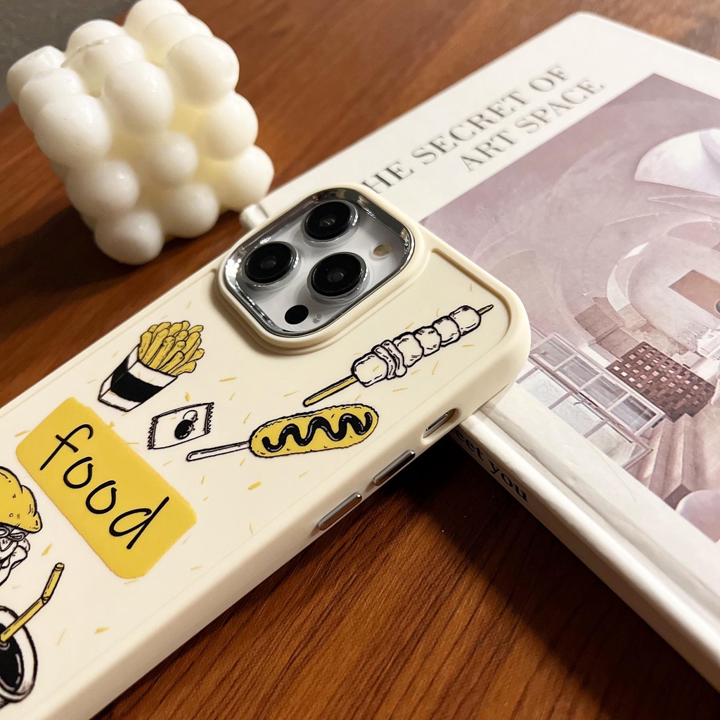 Ốp Điện Thoại Silicon TPU Mềm Mạ Điện Họa Tiết Cà Phê Đơn Giản Bảo Vệ Ống Kính Máy Ảnh Cho iphone 14 12 13 11 Pro Max