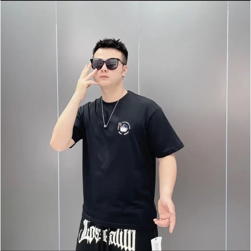 Áo Thun Cotton Trơn Tay Ngắn In Chữ Phong Cách Hip Hop Đường Phố Thời Trang Mùa Hè Cho Nam Giới Size S-5XL