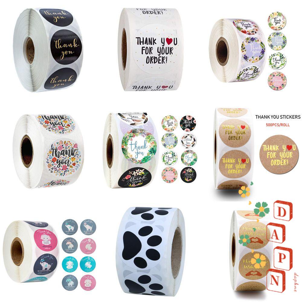 Bộ 500 Nhãn Dán Tròn In Chữ Thank You Độc Đáo Trang Trí Gói Quà