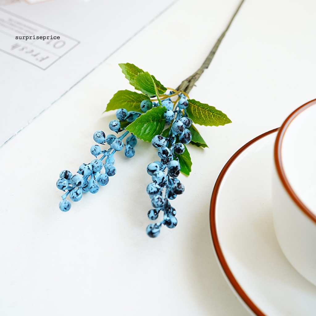 Spa Bộ 2 Nhánh Berry Giả Sống Động Tươi Tắn Không Cần Đóng Giả Trang Trí Nhà Cửa