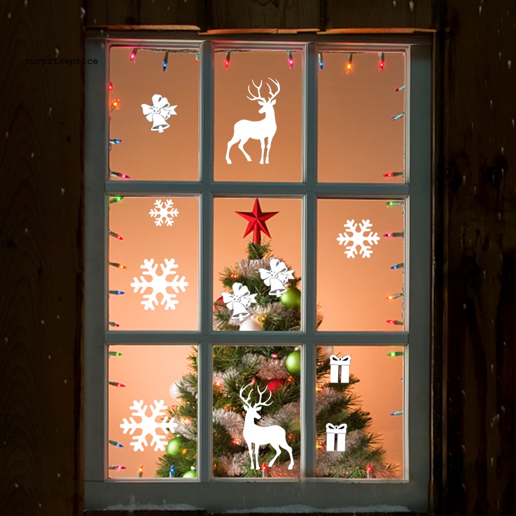 1 Set Sticker PVC Dán Tường / Kính Cửa Hàng Họa Tiết Giáng Sinh Tinh Tế DIY