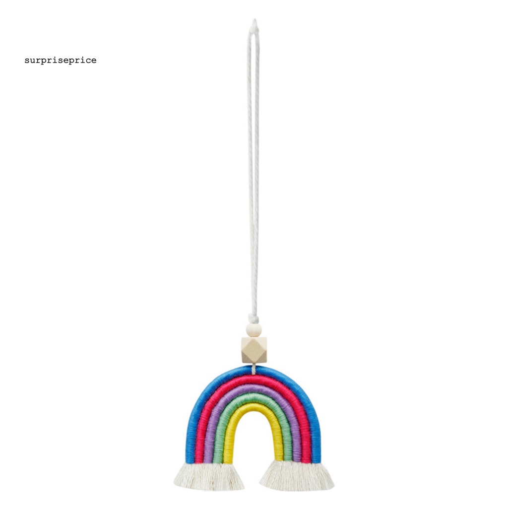 Phụ Kiện Treo Trang Trí Xe Hơi Hình Cầu Vồng Bằng Dây Cotton Bện